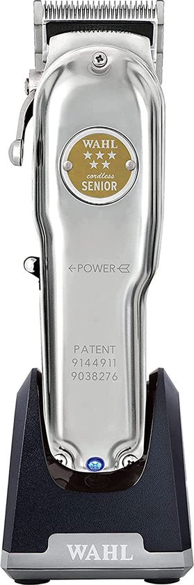 Wahl Metal Cordless Senior tondeuse - limited edition met standaard - Zilver