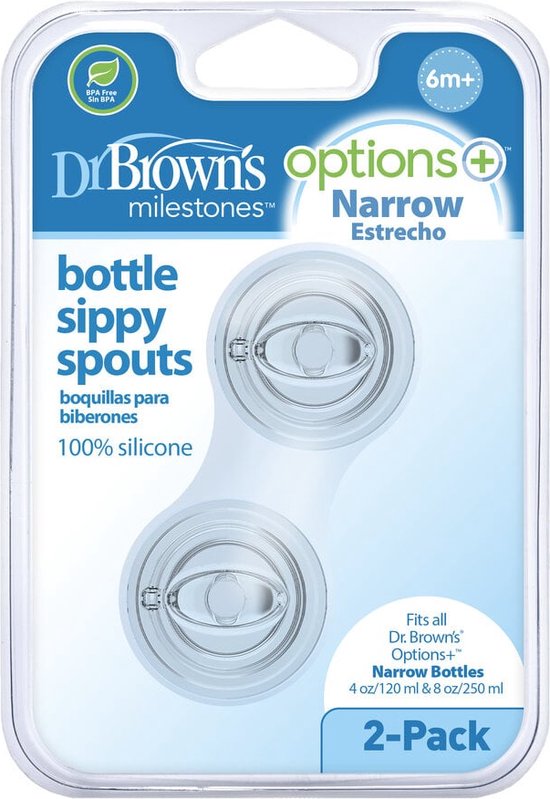 Dr. Brown's Options+ drinktuit - smalle halsfles - set van 2