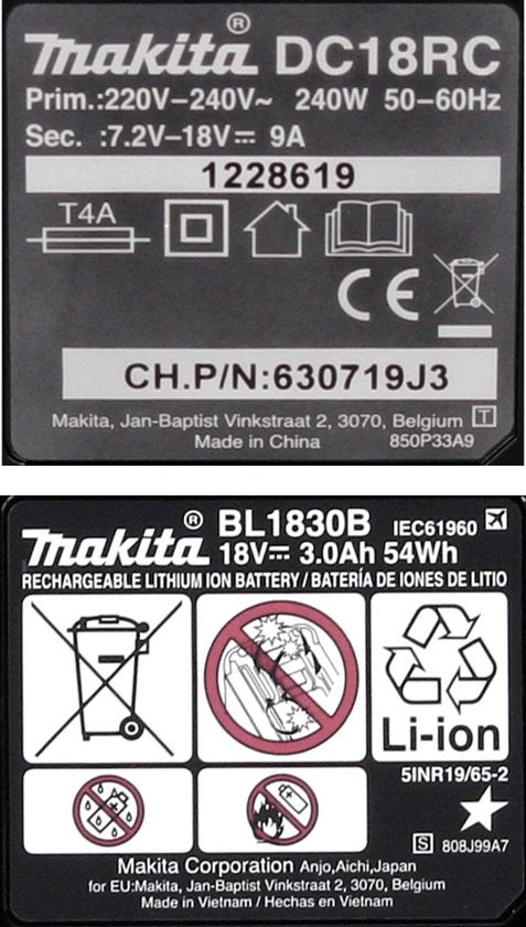 Makita accu starterset - 18V DC18RC - 1x BL1830B