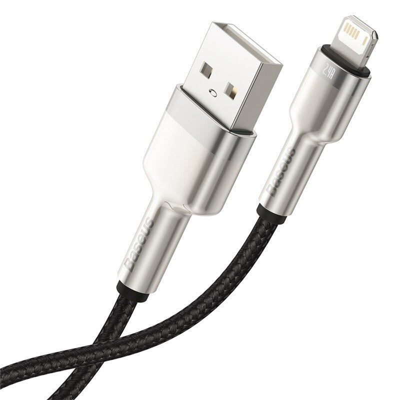 Baseus Cafule Series USB naar Lightning Kabel - Metaal - 2 meter - Zwart