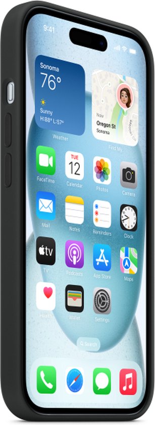Apple iPhone 15 Plus siliconen hoesje - MagSafe - Zwart