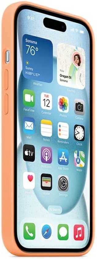 Apple iPhone 15 Plus siliconen hoesje - MagSafe - Orange Sorbet