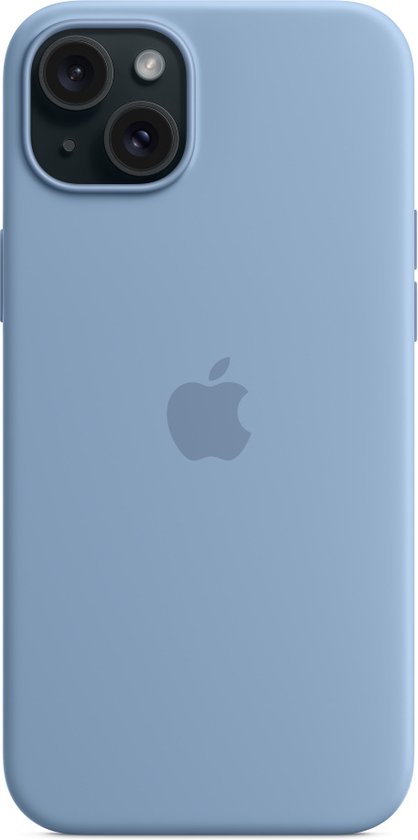 Apple iPhone 15 Plus hoesje - siliconen MagSafe - Winter Blue