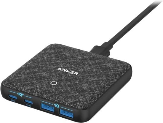 Anker PowerPort Atom III bureau-oplader - 65 W - 2× USB-C en 2× USB-A poorten - PowerIQ 3.0 - Zwart