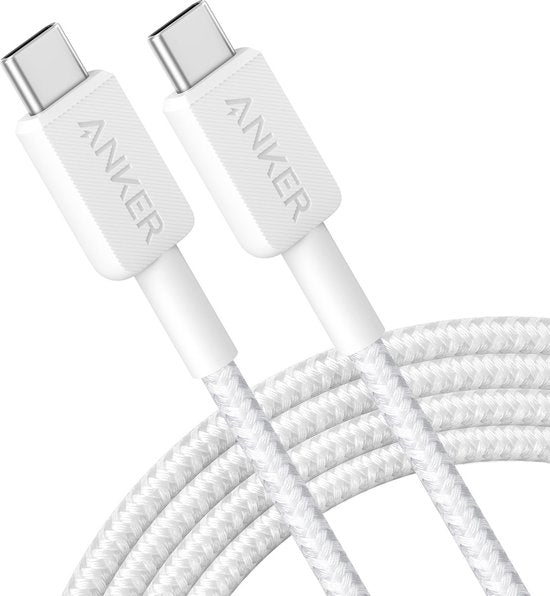 Anker 322 USB-C kabel - gevlochten 60W - 1,8 m - Wit