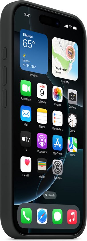 Apple iPhone 16 Pro hoesje - siliconen MagSafe backcover - Zwart