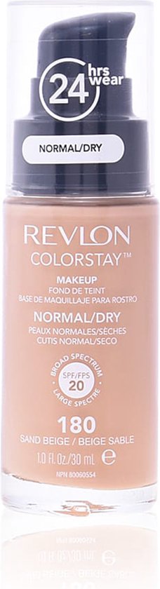 Revlon Colorstay Foundation - met pomp - droge huid - 180 Sand Beige