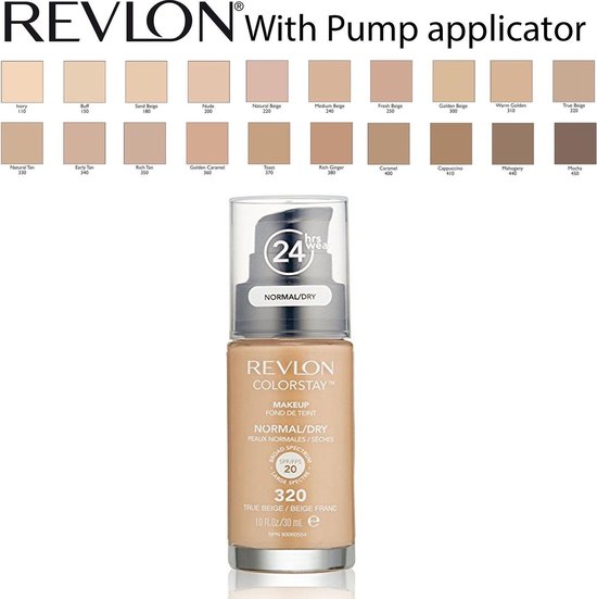 Revlon ColorStay foundation - met pomp voor normale/droge huid - 320 True Beige