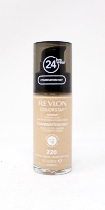 Revlon Colorstay foundation - met pomp - vette huid - 220 Natural Beige