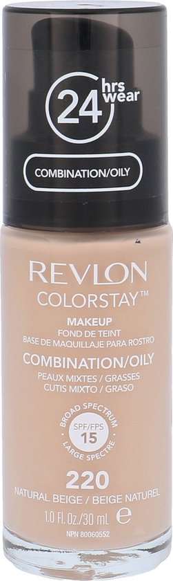 Revlon Colorstay foundation - met pomp - vette huid - 220 Natural Beige