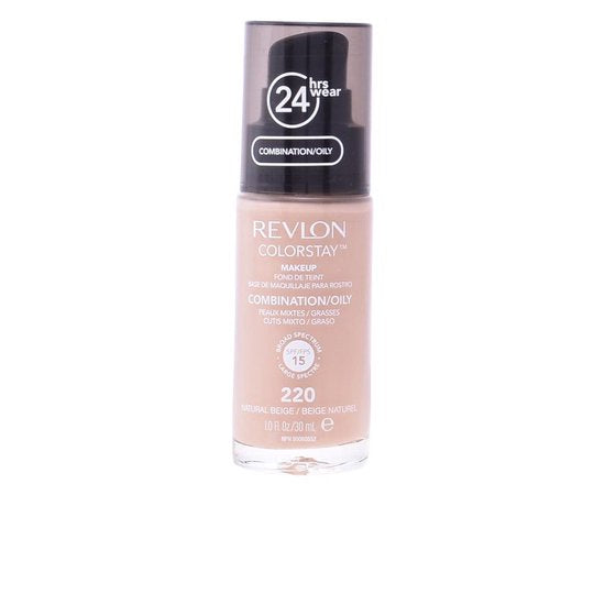 Revlon Colorstay foundation - met pomp - vette huid - 220 Natural Beige