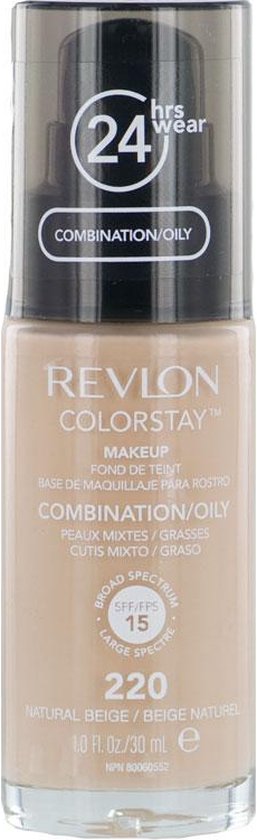 Revlon Colorstay foundation - met pomp - vette huid - 220 Natural Beige
