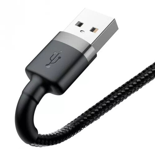 Baseus USB naar Lightning Kabel - 0.5 meter - Geweven nylon - Zwart/Grijs