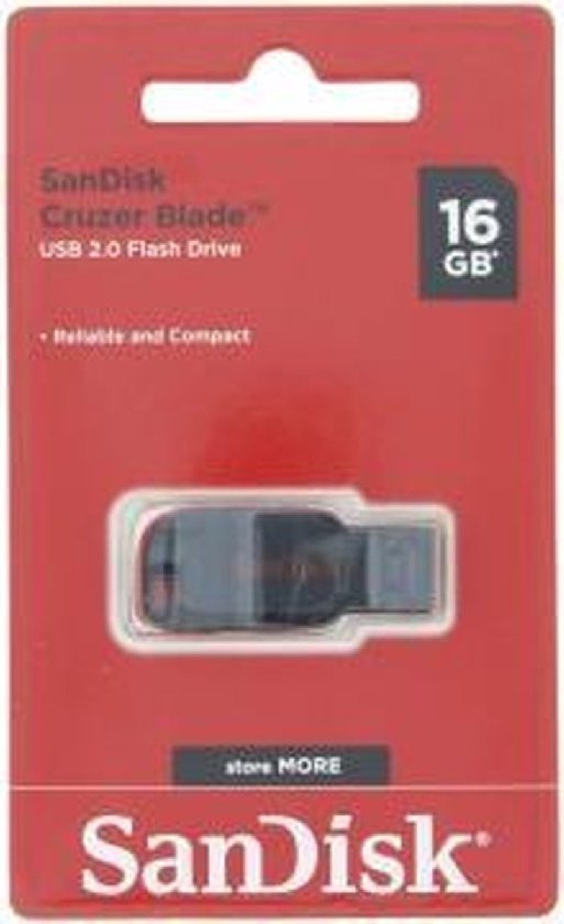 Sandisk Cruzer Blade USB stick - 16GB USB 2.0 - Zwart