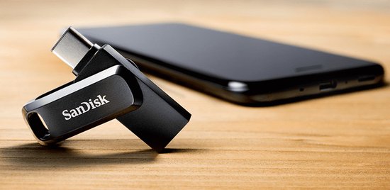 SanDisk Ultra Dual Drive Go USB-stick - 64 GB USB 3.2/USB-C - Zwart