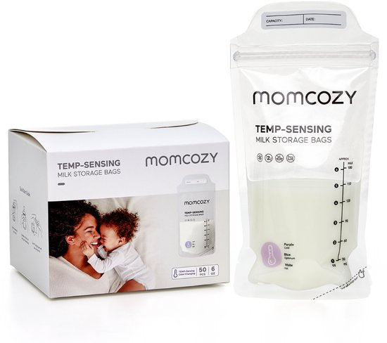 Momcozy moedermelk bewaarzakjes - 175 ml temperatuur indicatie - BPA/BPS vrij - 50 stuks