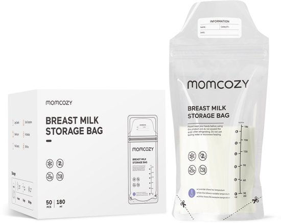 Momcozy moedermelk bewaarzakjes - 175 ml temperatuur indicatie - BPA/BPS vrij - 50 stuks