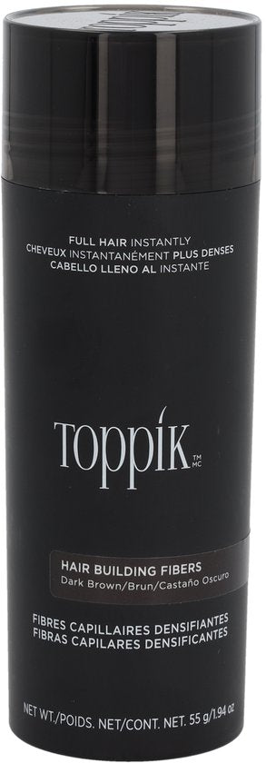 Toppik Hair Building Fibers - cosmetische haarverdikker - 55 gram - Donkerbruin
