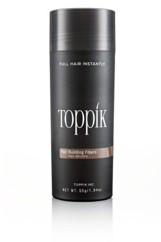 Toppik Hair Building Fibers haarverdikker - verbergt haaruitval - Middenbruin - 55 gram
