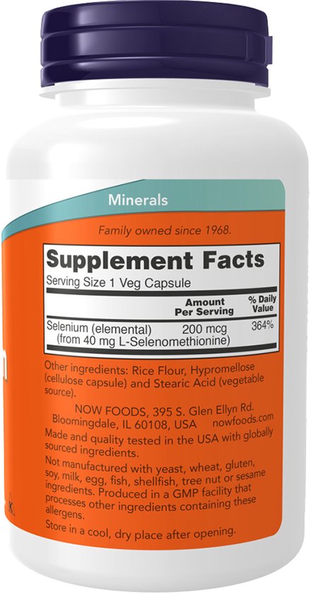 Now selenium capsules - 200 mcg - 90 stuks