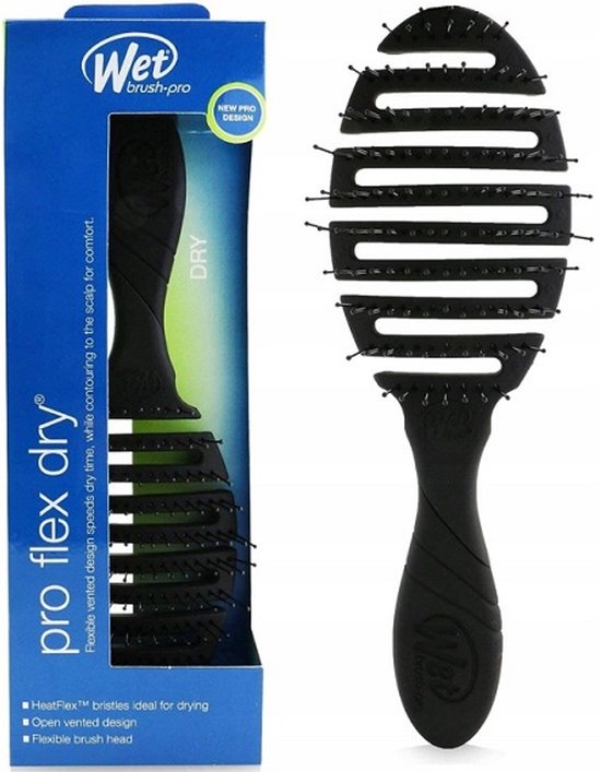 WetBrush Pro Flex Dry haarborstel - flexibel voor nat en droog haar - IntelliFlex borstelharen - Zwart