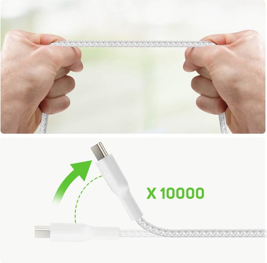 Belkin USB-C naar USB kabel - gevlochten 2 m - Wit