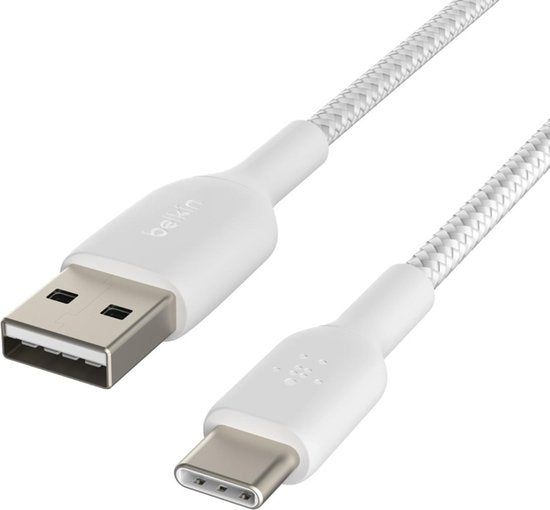 Belkin USB-C naar USB kabel - gevlochten 2 m - Wit