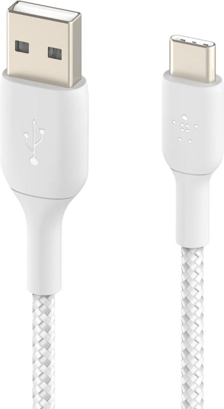 Belkin USB-C naar USB kabel - gevlochten 2 m - Wit