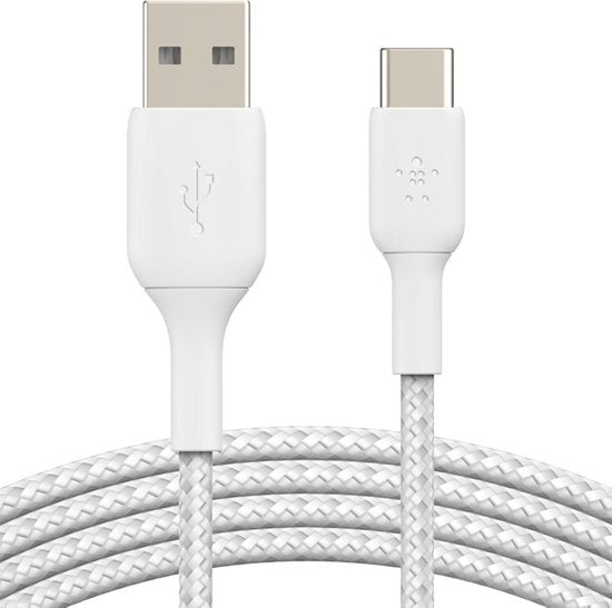 Belkin USB-C naar USB kabel - gevlochten 2 m - Wit