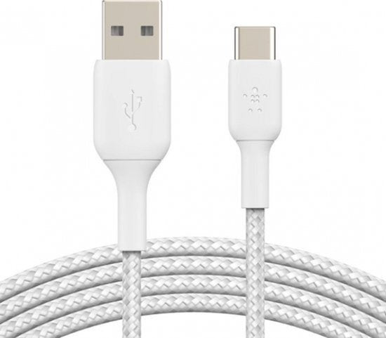 Belkin USB-C naar USB kabel - gevlochten 2 m - Wit