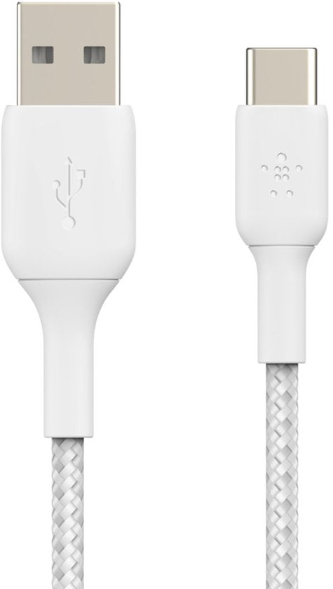 Belkin USB-C naar USB kabel - gevlochten 3 m - Wit