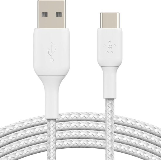 Belkin USB-C naar USB kabel - gevlochten 3 m - Wit