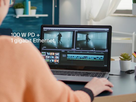 Belkin Connect adapter - USB-C naar ethernet en oplader - 100W 1000 Mbit/s