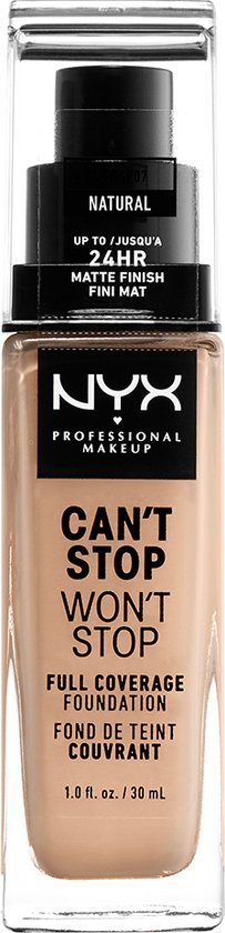 NYX Professional Makeup foundation - Can't Stop Won't Stop - volledig dekkend - medium - Natural