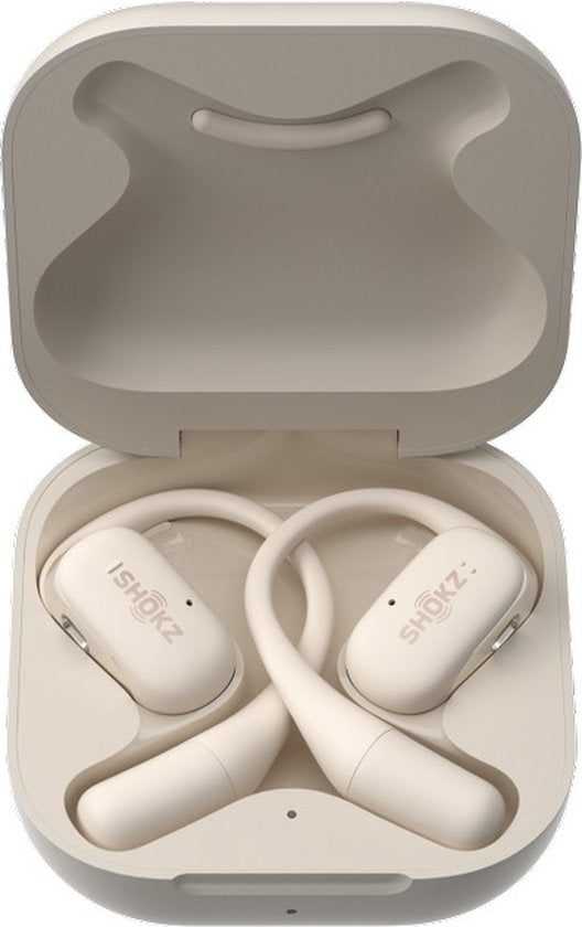 Shokz OpenFit sportkoptelefoon - open-ear - Beige