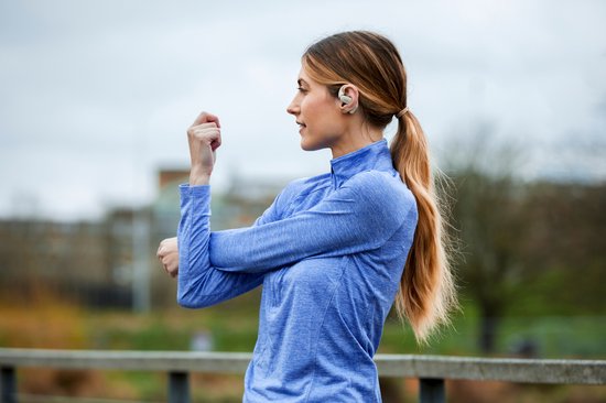Shokz OpenFit sportkoptelefoon - open-ear - Beige