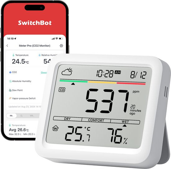 SwitchBot Meter Pro omgevingsmeter - slim - inclusief CO2