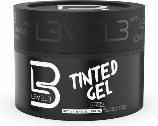 LEVEL3 haargel - tinted gel - Zwart - 250 ml