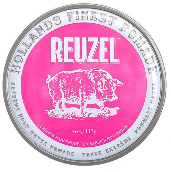 Reuzel haarpomade - Extreme Hold matte special pink edition - 113 gram