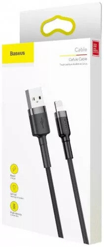 Baseus Cafule USB naar Lightning Kabel 1,5 A - 2 meter - Zwart/Grijs