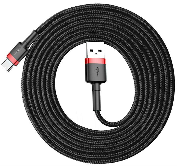 Baseus Cafule USB naar USB-C Kabel 2 meter - Zwart/Rood