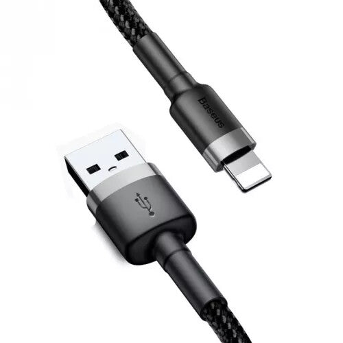 Baseus USB naar Lightning Kabel - 0.5 meter - Geweven nylon - Zwart/Grijs