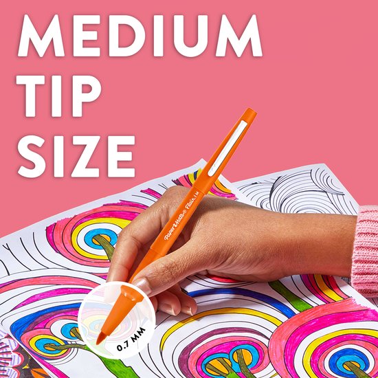 Paper Mate Flair viltstiften - medium punt 0,7 mm - Zwart - 5 stuks