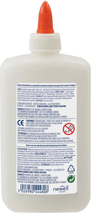 Elmer's PVA-lijm - uitwasbaar kindvriendelijk - 225 ml