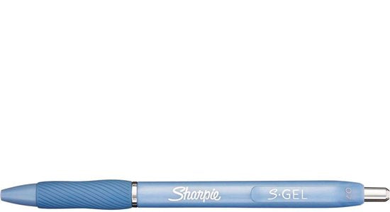 Sharpie S-Gel gelpennen set van 4 - mediumpunt 0,7 mm - zwarte en blauwe inkt - IJsblauwe en parelwitte behuizing