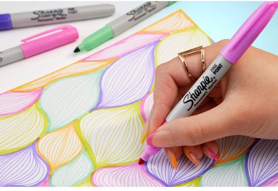 Sharpie Glam Pop permanent markers set van 5 - fijne punt - verschillende kleuren