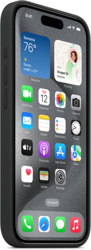 Apple iPhone 15 Pro Max hoesje - silicone MagSafe - zwart