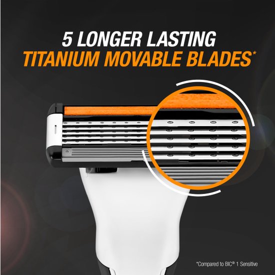 BIC Hybrid 5 Flex scheermesjes - navulmesjes set van 2 - 5 beweeglijke titanium mesjes - precisietrimmer