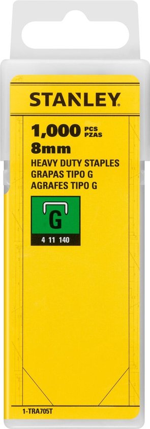 Stanley nieten - type G 8 mm - 1000 stuks