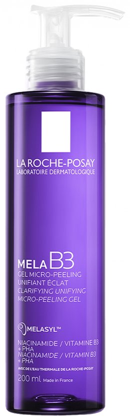 La Roche-Posay Mela B3 micro-peeling gel reiniger - tegen pigmentvlekken - met Melasyl en niacinamide - gevoelige huid - 200 ml